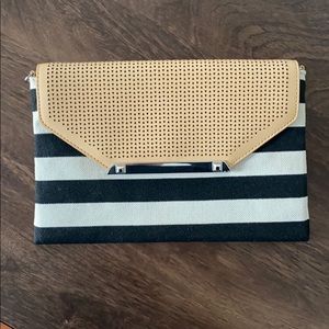 Stella & Dot City Slim Clutch in Black and White